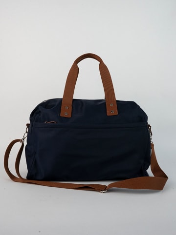Victor & Hugo Paris Leren weekendtas "Sky" donkerblauw - (B)44 x (H)32 x (D)14 cm