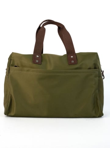 Victor & Hugo Paris Leder-Weekender "Sky" in Khaki - (B)44 x (H)32 x (T)14 cm