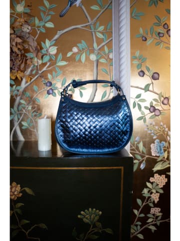 Victor & Hugo Paris Leren handtas "Leana" blauw - (B)27 x (H)14 x (D)7 cm