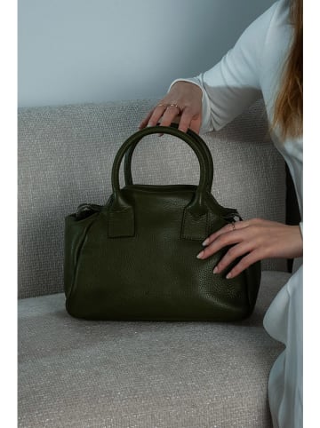 Victor & Hugo Paris Leder-Henkeltasche "Milena" in Grün - (B)38 x (H)20 x (T)12 cm
