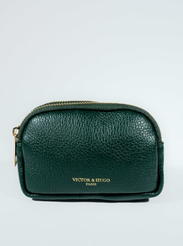 Victor & Hugo Paris Leder-Geldbörse "Gema" in Dunkelgrün - (B)15 x (H)10 x (T)5 cm