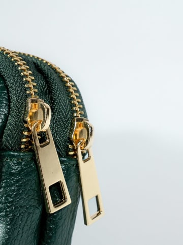 Victor & Hugo Paris Leder-Geldbörse "Gema" in Dunkelgrün - (B)15 x (H)10 x (T)5 cm