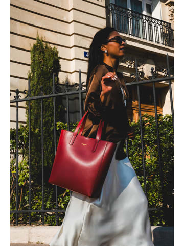 Victor & Hugo Paris Leder-Shopper "Bold" in Rot - (B)32 x (H)40 x (T)13 cm