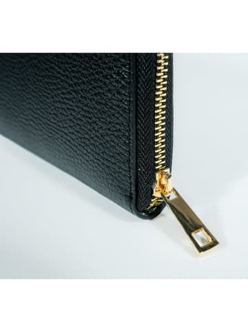 Victor & Hugo Paris Skórzany portfel "Selma" w kolorze czarnym - 20 x 10 x 3 cm