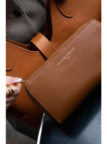 Victor & Hugo Paris Leren portemonnee "Selma" camel - (B)20 x (H)10 x (D)3 cm