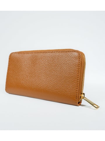 Victor & Hugo Paris Leder-Geldbörse "Selma" in Camel - (B)20 x (H)10 x (T)3 cm