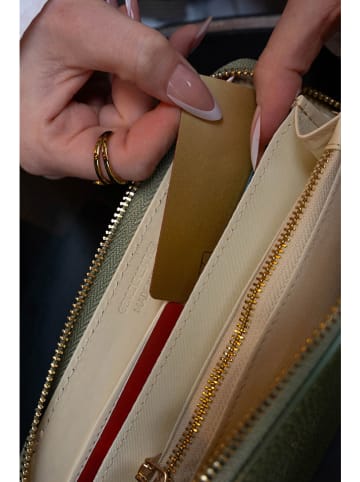 Victor & Hugo Paris Leder-Geldbörse "Selma" in Grün - (B)20 x (H)10 x (T)3 cm