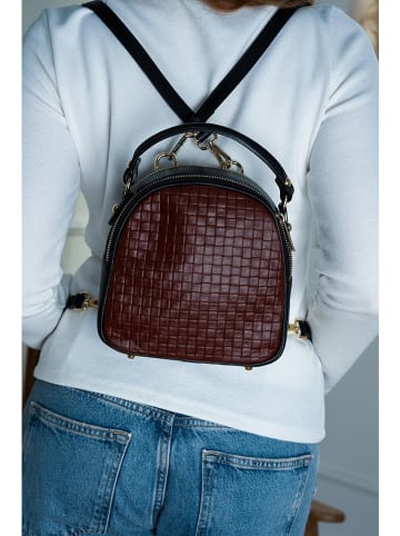 Victor & Hugo Paris Leder-Rucksack "Ketlin" in Braun - (B)20 x (H)20 x (T)10 cm