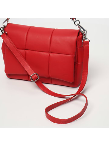 Victor & Hugo Paris Leder-Schultertasche "Mini Alaba" in Rot - (B)30 x (H)19 x (T)10 cm