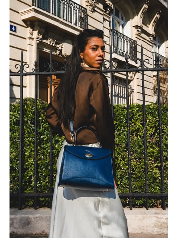 Victor & Hugo Paris Leder-Henkeltasche "Winy" in Blau - (B)29 x (H)22 x (T)11,5 cm