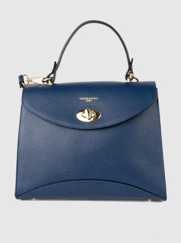 Victor & Hugo Paris Leren handtas "Winy" blauw - (B)29 x (H)22 x (D)11,5 cm