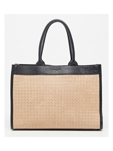 Victor & Hugo Paris Leder-Henkeltasche "Nina" in Beige - (B)37 x (H)27 x (T)12 cm