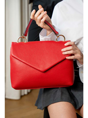 Victor & Hugo Paris Leder-Henkeltasche "Yuna" in Rot - (B)31 x (H)22 x (T)10 cm