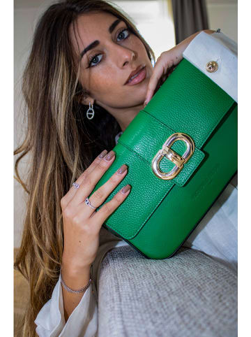 Victor & Hugo Paris Leren clutch "Rose" groen - (B)27 x (H)16 x (D)6 cm