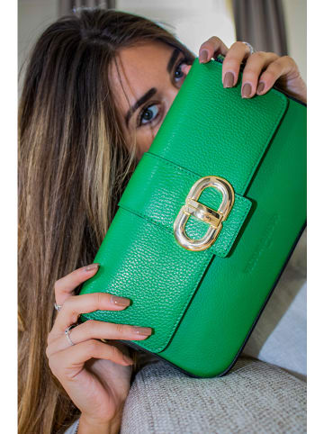 Victor & Hugo Paris Leren clutch "Rose" groen - (B)27 x (H)16 x (D)6 cm