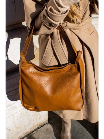 Victor & Hugo Paris Leren handtas "Teva" camel - (B)40 x (H)36 x (D)9 cm