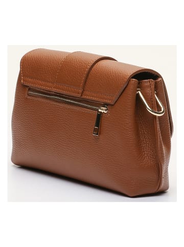 Victor & Hugo Paris Leder-Schultertasche "Irine" in Camel - (B)30 x (H)15 x (T)6 cm