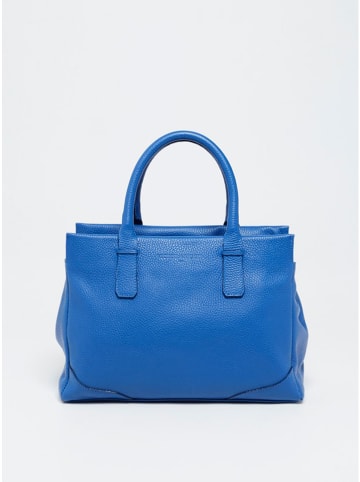Victor & Hugo Paris Leder-Henkeltasche "Eve" in Blau - (B)33 x (H)24 x (T)14 cm