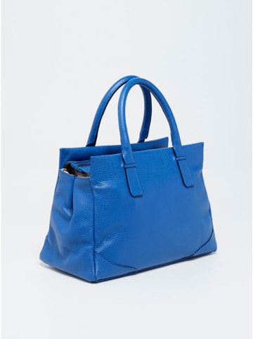 Victor & Hugo Paris Skórzana torebka "Eve" w kolorze niebieskim - 33 x 24 x 14 cm