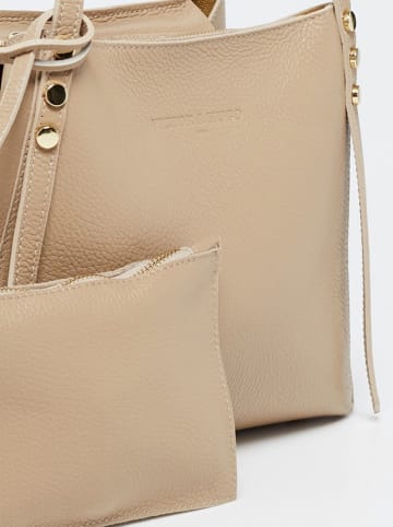 Victor & Hugo Paris Leren schoudertas "Yda" beige - (B)30 x (H)24 x (D)13 cm