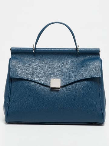 Victor & Hugo Paris Leder-Henkeltasche "Matti" in Dunkelblau - (B)22 x (H)25 x (T)14 cm