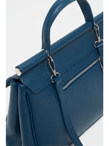 Victor & Hugo Paris Leder-Henkeltasche "Matti" in Dunkelblau - (B)22 x (H)25 x (T)14 cm