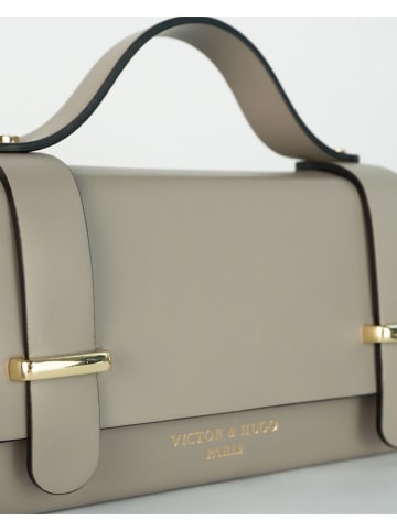 Victor & Hugo Paris Leder-Henkeltasche "Boho" in Taupe - (B)19 x (H)10 x (T)5 cm