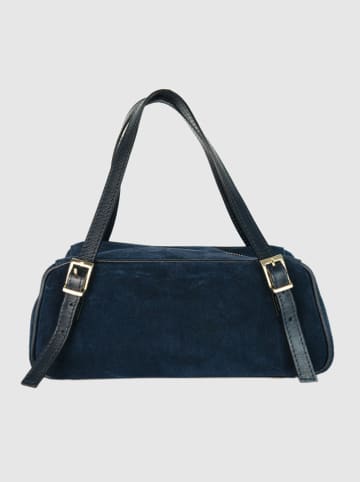 Victor & Hugo Paris Leder-Schultertasche "Nyxa" in Dunkelblau - (B)26 x (H)12 x (T)11 cm