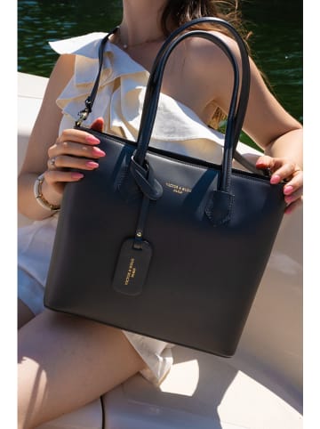 Victor & Hugo Paris Leren handtas "Myra" zwart - (B)34 x (H)28 x (D)12 cm