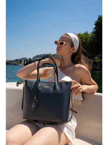 Victor & Hugo Paris Leder-Henkeltasche "Myra" in Schwarz - (B)34 x (H)28 x (T)12 cm