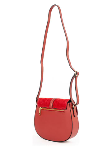 Victor & Hugo Paris Leder-Umhängetasche "Rhea" in Rot - (B)24 x (H)19 x (T)6 cm