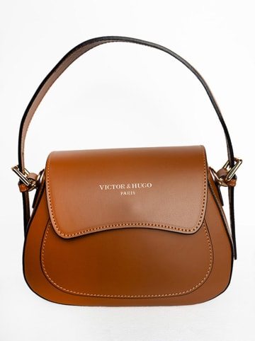 Victor & Hugo Paris Leren handtas "Laura" lichtbruin - (B)23 x (H)18 x (D)9 cm