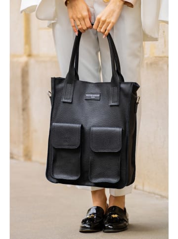 Victor & Hugo Paris Leren shopper "Noa" zwart - (B)34 x (H)38 x (D)11 cm