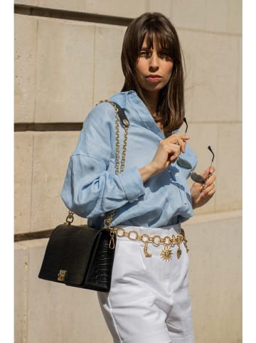 Victor & Hugo Paris Leder-Schultertasche "Sara" in Schwarz - (B)24 x (H)17 x (T)9 cm