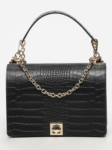 Victor & Hugo Paris Leder-Schultertasche "Sara" in Schwarz - (B)24 x (H)17 x (T)9 cm