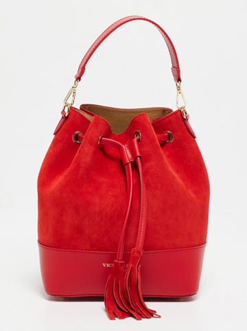 Victor & Hugo Paris Leder-Schultertasche "Livy" in Rot - (B)21,5 x (H)27 x (T)15 cm