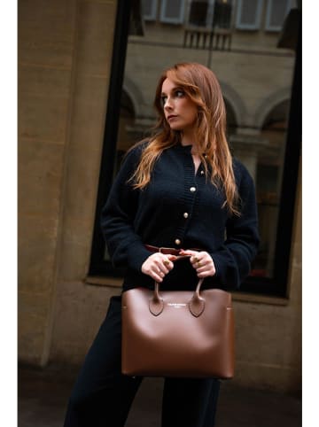 Victor & Hugo Paris Leren handtas "Nisa" bruin/rood - (B)31 x (H)25 x (D)14 cm