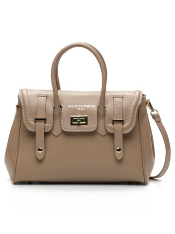 Victor & Hugo Paris Leder-Henkeltasche "Ondine" in Beige - (B)35 x (H)22 x (T)14 cm