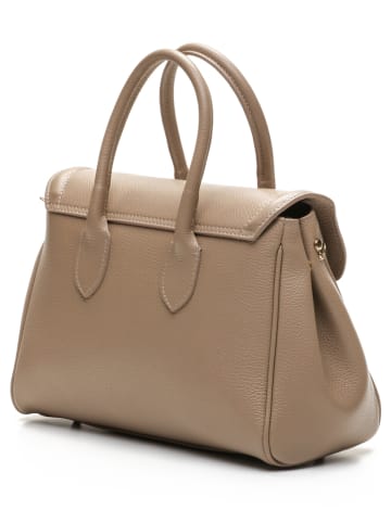 Victor & Hugo Paris Skórzana torebka "Ondine" w kolorze beżowym - 35 x 22 x 14 cm