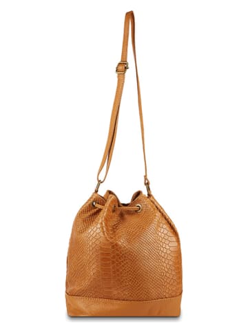 Victor & Hugo Paris Leder-Umhängetasche "Cerise" in Camel - (B)33 x (H)28 x (T)14 cm