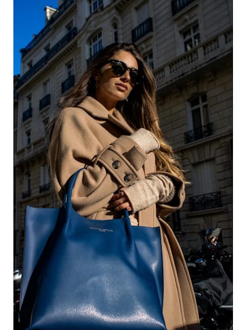 Victor & Hugo Paris Leder-Henkeltasche "Lava" in Dunkelblau - (B)32 x (H)32 x (T)10 cm