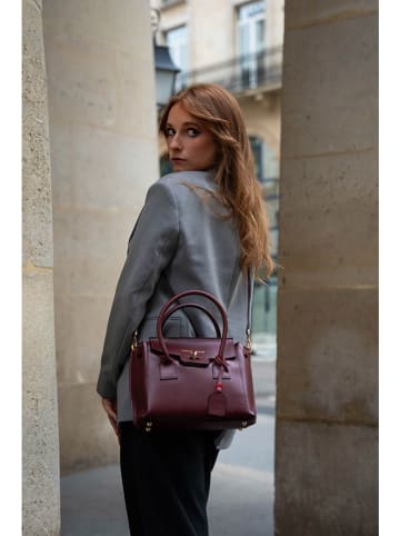 Victor & Hugo Paris Leder-Henkeltasche "Jeny" in Bordeaux - (B)25 x (H)19 x (T)7 cm