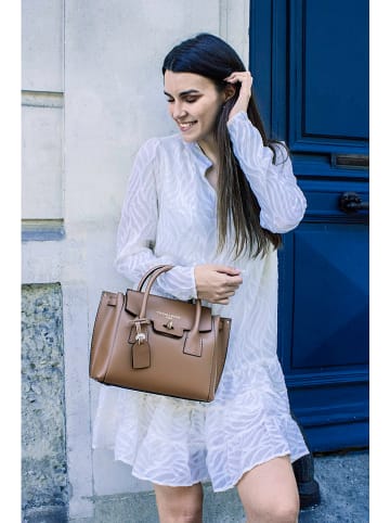 Victor & Hugo Paris Leder-Henkeltasche "Jeny" in Camel - (B)25 x (H)19 x (T)7 cm