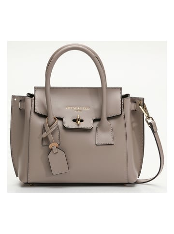 Victor & Hugo Paris Leder-Henkeltasche "Jany" in Taupe - (B)25 x (H)19 x (T)7 cm
