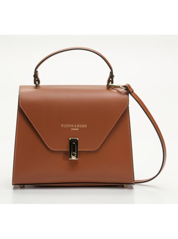 Victor & Hugo Paris Leren handtas "Hugo" camel - (B)23,5 x (H)20 x (D)10 cm