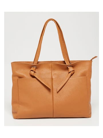 Victor & Hugo Paris Leder-Schultertasche "Ly" in Camel - (B)19 x (H)17 x (T)6 cm