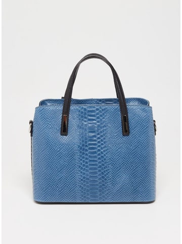 Victor & Hugo Paris Leren handtas "Rafa" blauw - (B)32 x (H)25 x (D)13,5 cm