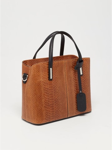 Victor & Hugo Paris Leder-Henkeltasche "Rafa" in Hellbraun - (B)32 x (H)25 x (T)13,5 cm