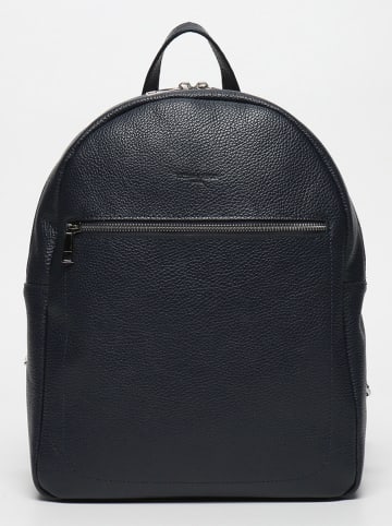 Victor & Hugo Paris Leder-Rucksack "Mini Lou" in Dunkelblau - (B)20 x (H)28 x (T)10 cm