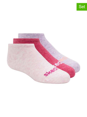 Skechers Skarpety (3 pary) w kolorze różowo-fioletowo-jasnoróżowym